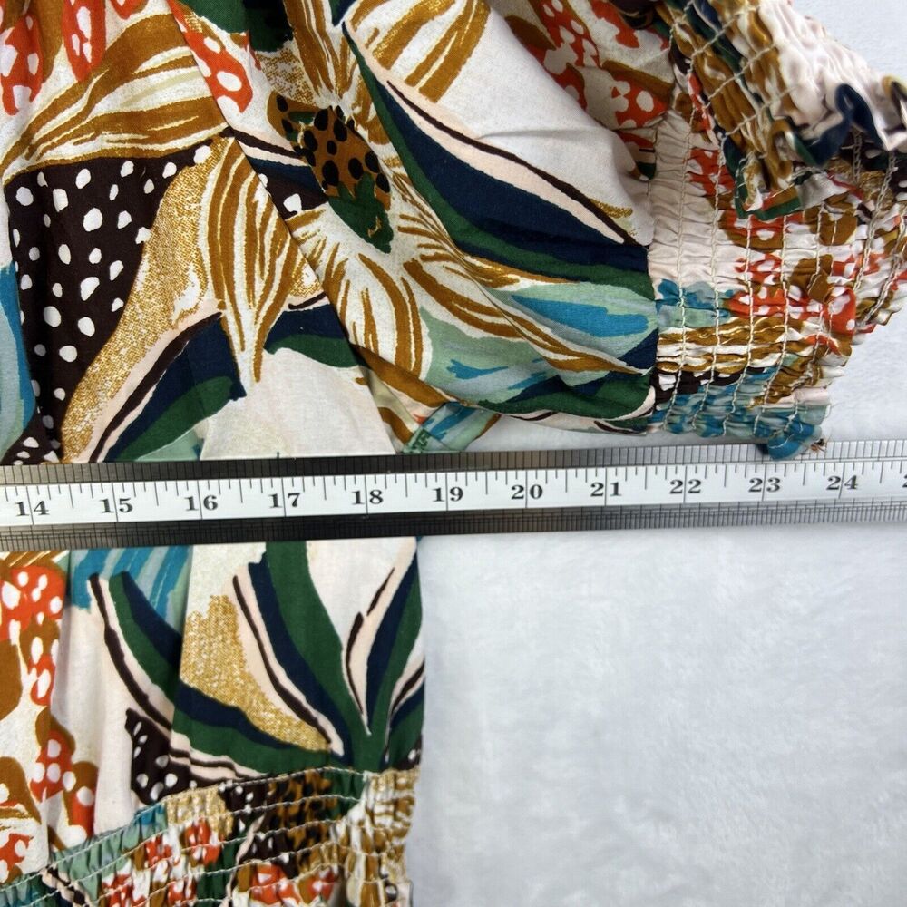 Floral 3X Maxi Tiered Cottage Feminine Puffy Sleeves Off Shoulder Long Dress - Picture 15 of 15
